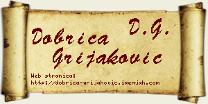 Dobrica Grijaković vizit kartica